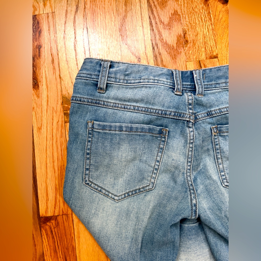 Free People Cut-Off Ripped Low Rise Light Blue Grunge Jeans, Size 26 - Picture 6 of 7